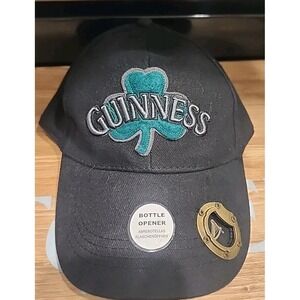 Guinness Shamrock 1759 Logo Black Baseball Hat/Cap with Bottle Opener Strapback.